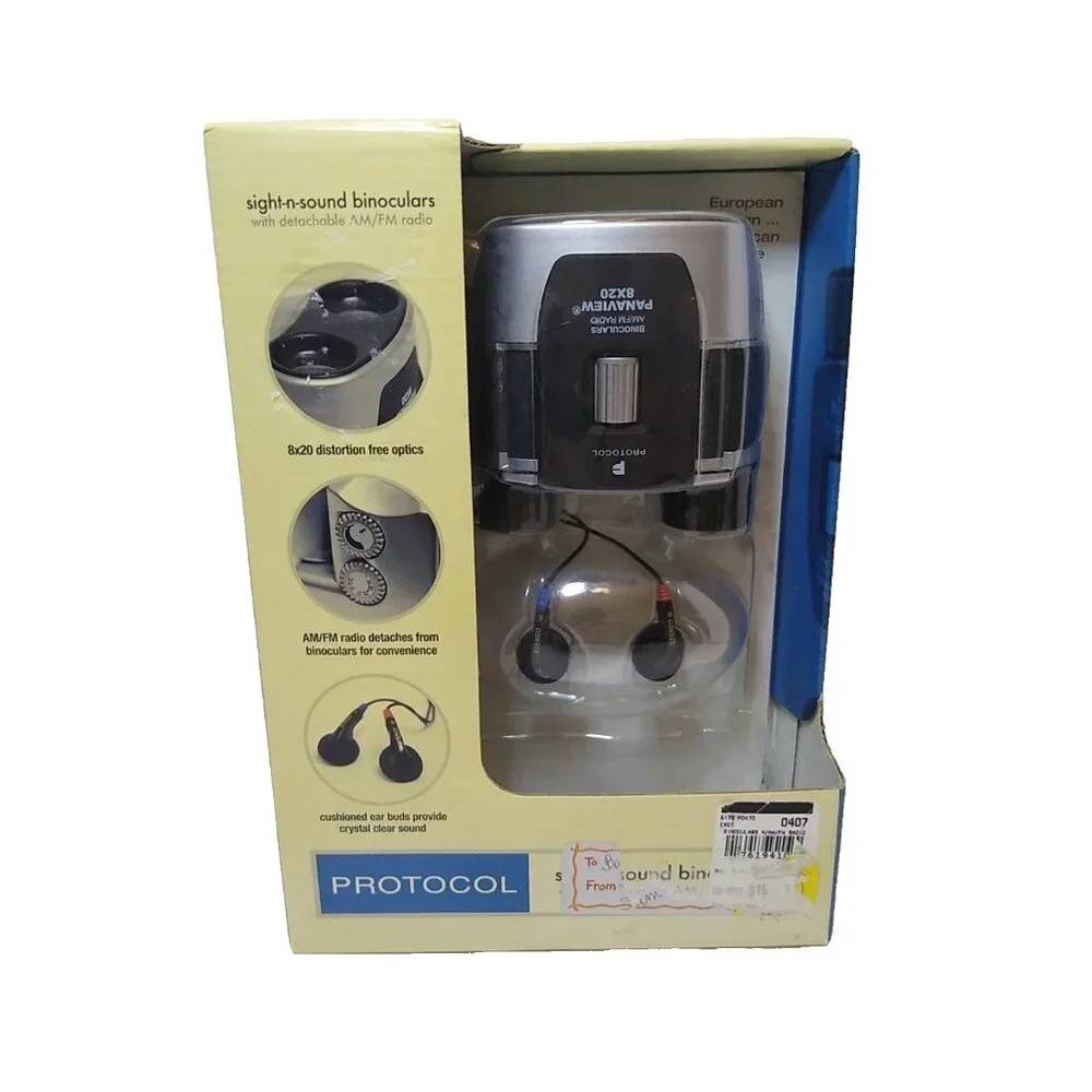 Protocol 6592 Sight-n-Sound Binoculars With Detactable Am/FM Radio 8X20